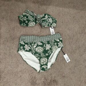 Shade & Shore Green Floral Bikini Set